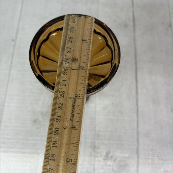 Vintage Robert Stanley Amber Glass Tapered Candles Sticks 6.5" Holders Set Of 2 - Picture 11 of 16